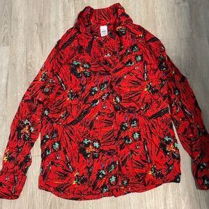 Smash + Tess Red and Blue Patterned Top